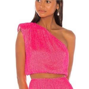 Retrofete x REVOLVE Karen Blouse in Neon Pink Size M